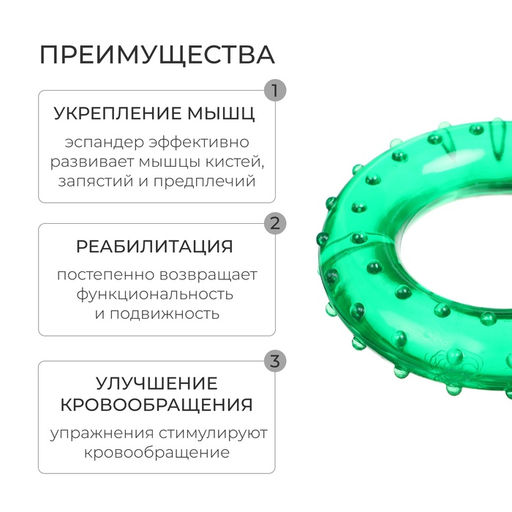 Эспандер кистевой ONLYTOP, массажный, 25 кг