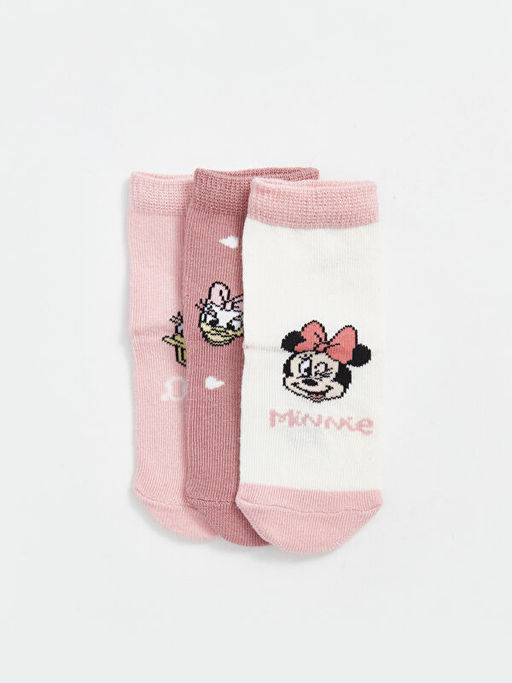 Minnie Mouse Bask?l? K?z Bebek Soket ?orap 3l? - Waikiki фото 2