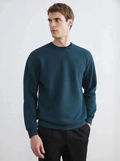 Bisiklet Yaka Erkek Sweatshirt