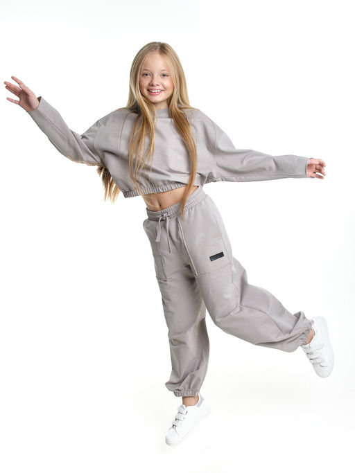 Комплект спортивный для девочки 22-7666 серый - Mini maxi фото 17
