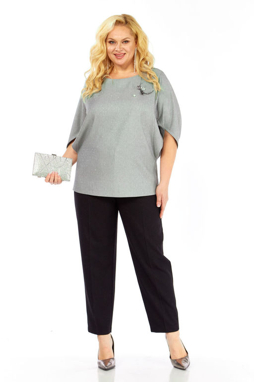 Костюм Элль стиль 2436 серый/черный фото 4