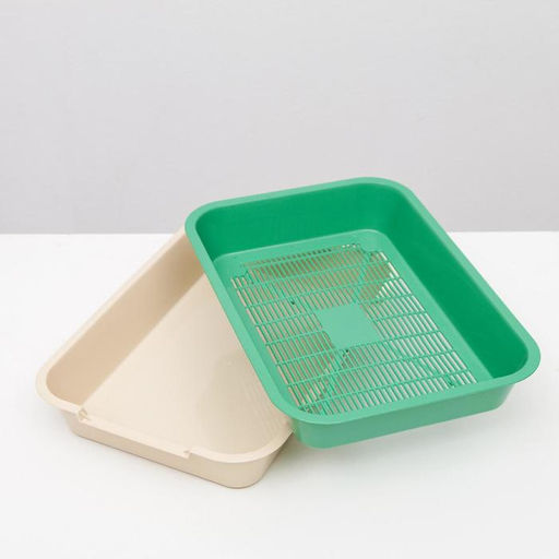 Туалет средний с сеткой 36 х 26 х 6,5 см, светло-зелёный/бежевый - Simaland фото 4