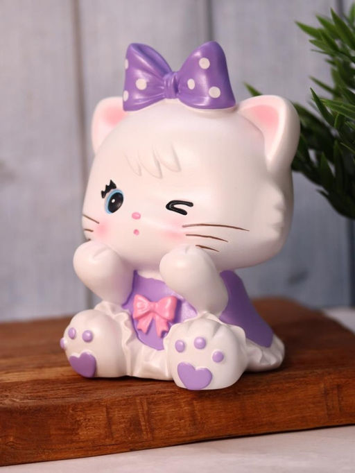 Копилка Milly Cat, purple (18 см), пластик