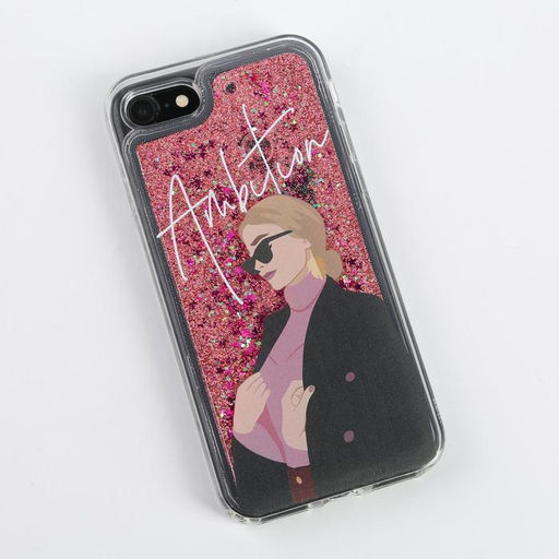 Чехол для телефона iPhone 7,8 с блёстками внутри Ambition, 6.8 14 см