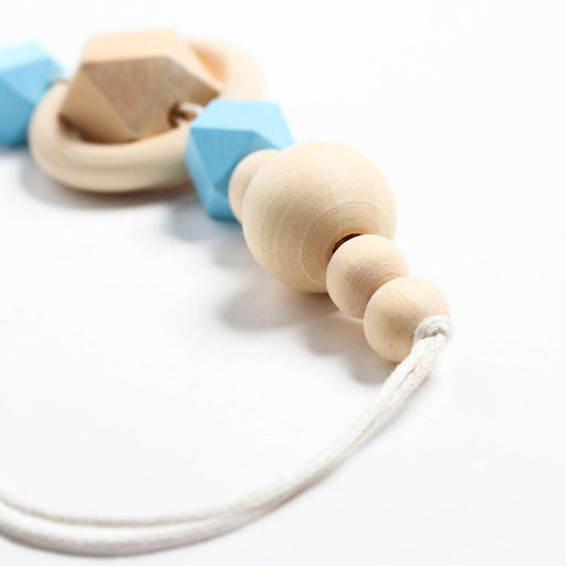 Держатель для соски - пустышки «Сердечко», деревянный, голубой