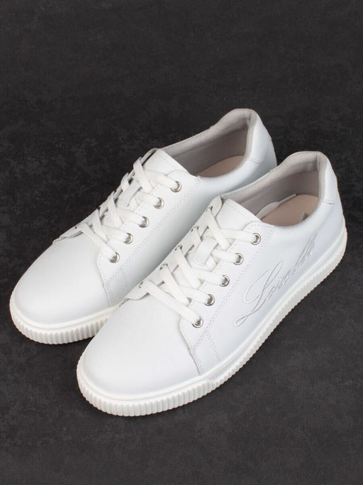 05-PDD165-1 WHITE/GRAY Кроссовки женские (натуральная кожа)