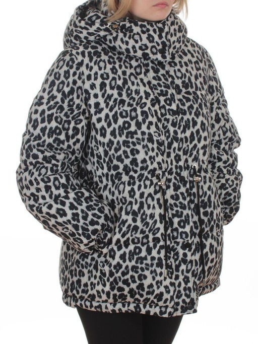 SJ 2251 GRAY/LEOPARD Куртка зимняя женская (200 гр. холлофайбер)