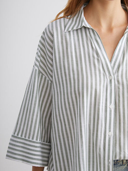 ?izgili Oversize Kad?n G?mlek