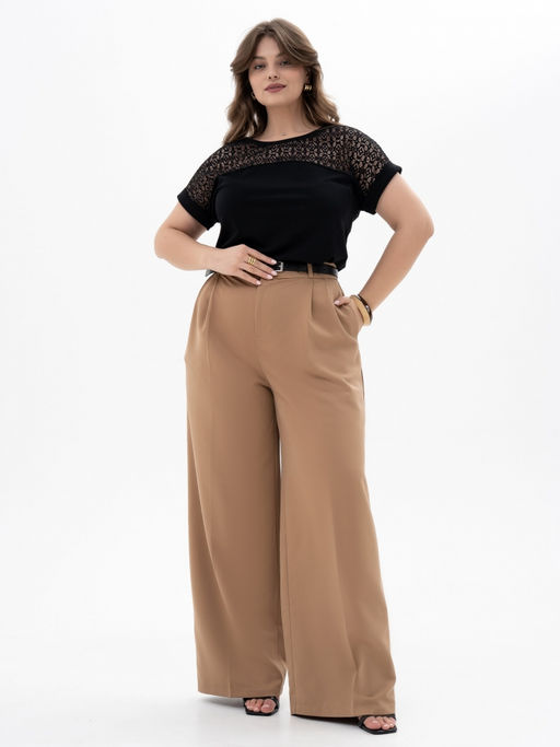 Футболкас КРУЖЕВОМ хлопок 95%, лайкра 5%,черная - Binita фото 9