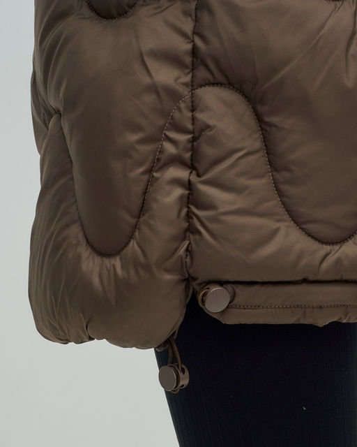 Куртка зимняя женская с капюшоном модная темно-коричневого цвета 7653TK Бренд: Visdeer  фото 6