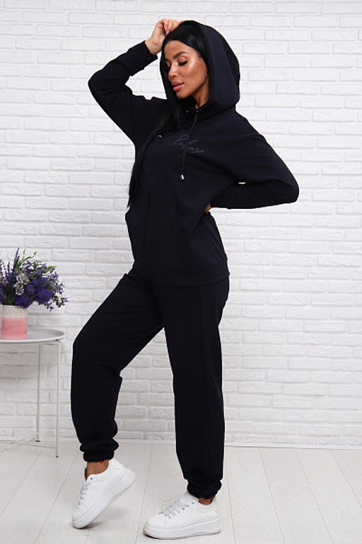 Костюм с брюками, футер с лайкрой 2-х нитка (00907, темно-синий) - Плиона фото 9