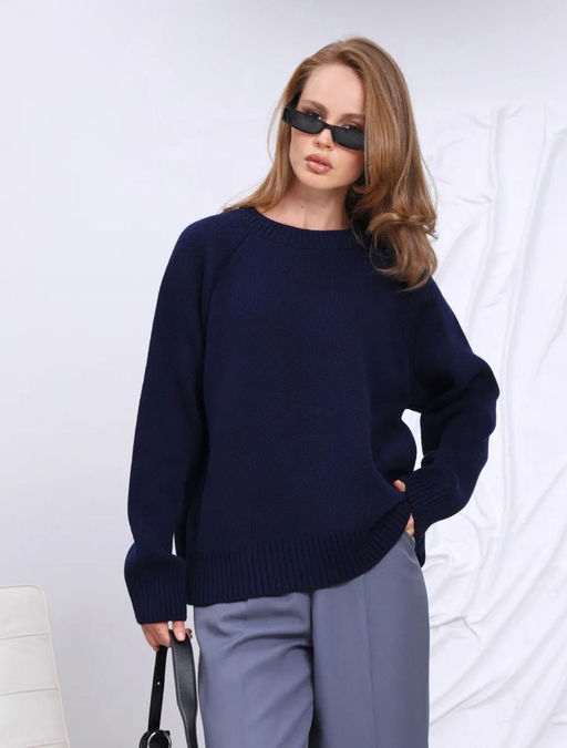 K13087 Джемпер (вязаный трикотаж) ТМ_СИНИЙ