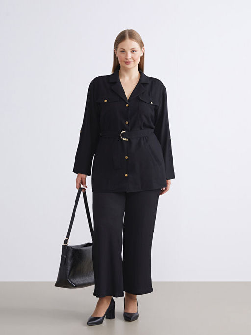 Beli Lastikli Dokulu Geni? Pa?a Kad?n Pantolon