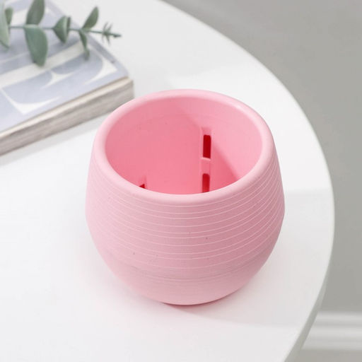 Цена за 3 шт. Горшок для цветов с поддоном «Япония», 125 мл, d=8 см, h=6,5 см, розовый