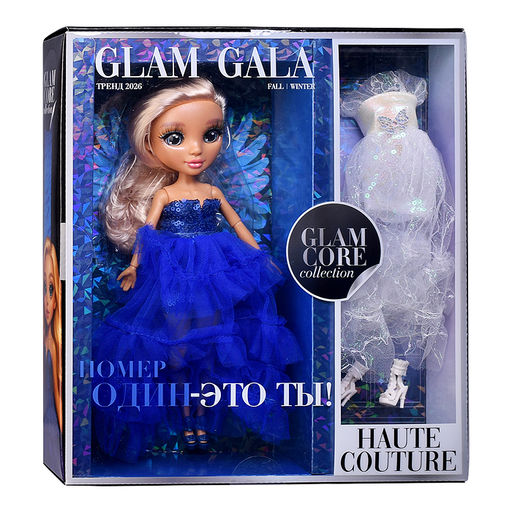 Модная кукла Glam Core, Анна в синем платье Glam Gala, 27 см