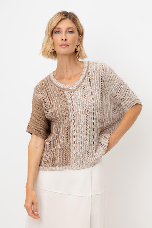 ЕВ 30218/телесный,кофейный джемпер жен