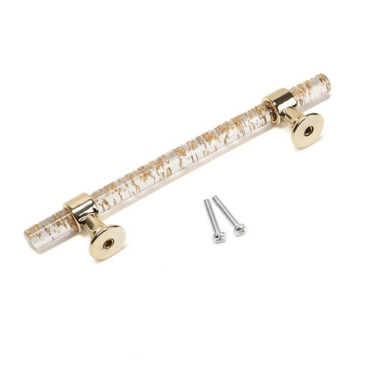 Ручка-скоба CAPPIO PK106, м/о 128 мм, d=12 мм, пластик, цвет прозрачно-золотой/золото