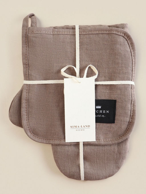 Набор кухонный SL HOME Coniferous: варежка 20×28 см, прихватка 19×19 см, лён 100%,180 г/м²