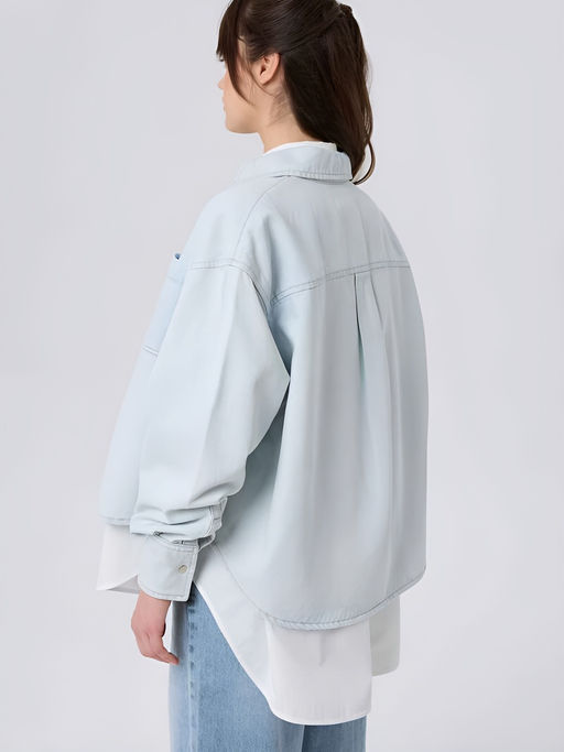 Женская рубашка джинсовая свободного кроя укороченная МАРГАРЕТ (MARGARET) / Lee Cooper  фото 2