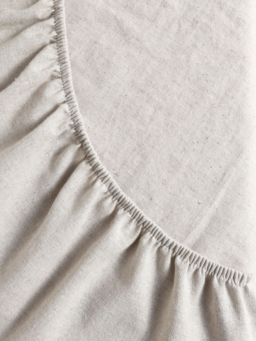 Простыня на резинке 2-спальная SL Home Linen collection, 180200+30 см, серая, полулён - Sima-land home фото 8