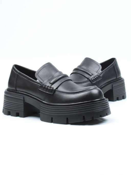 03-C1815-1 BLACK Лоферы женские (натуральная кожа)