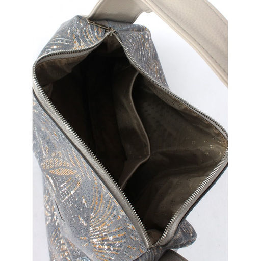 Сумка женская натуральная кожа ADEL-324/2в/ММ (отделка ИСК/КОЖА), 1 отд, плечевой ремень, серый 263319 - Adelia фото 3