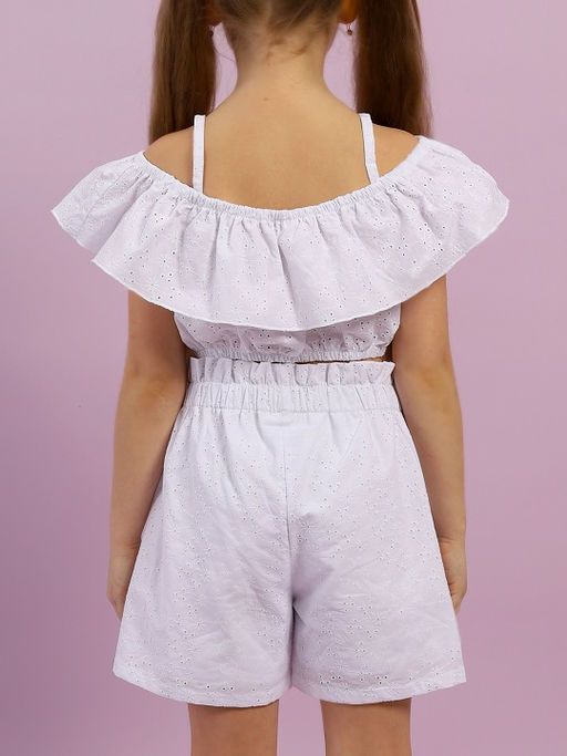 CRB wear / CSJG 90247-20-399 Комплект для девочки (топ, шорты),белый/Ex.Cherubino