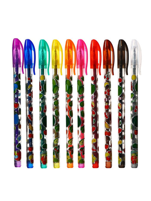 Набор гелевых ручек, 10 цветов, металлик, корпус с рисунком, в блистере на кнопке - Calligrata фото 12