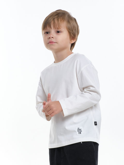Базовый лонгслив для мальчика 22-6007 белый - Mini maxi фото 30