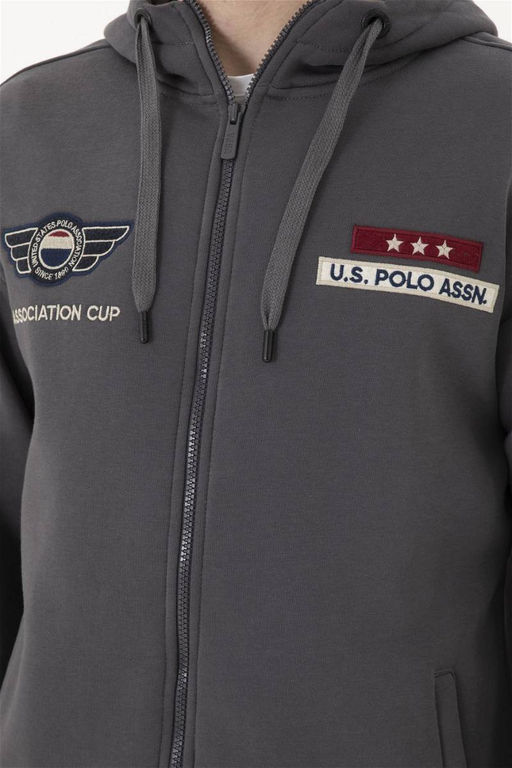 Мужской вязаный кардиган антрацитового цвета - U.s. polo assn фото 7