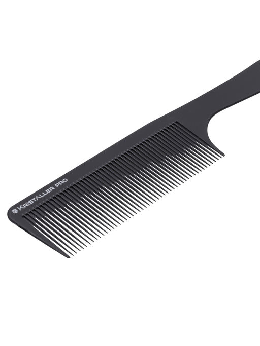 Kristaller Профессиональный гребень для волос с ручкой 0611, карбон, черный, 22 см  фото 4