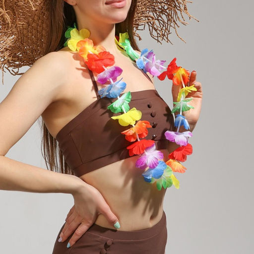 Цена за 3 шт. Гавайское ожерелье «Цветок плюмерия»