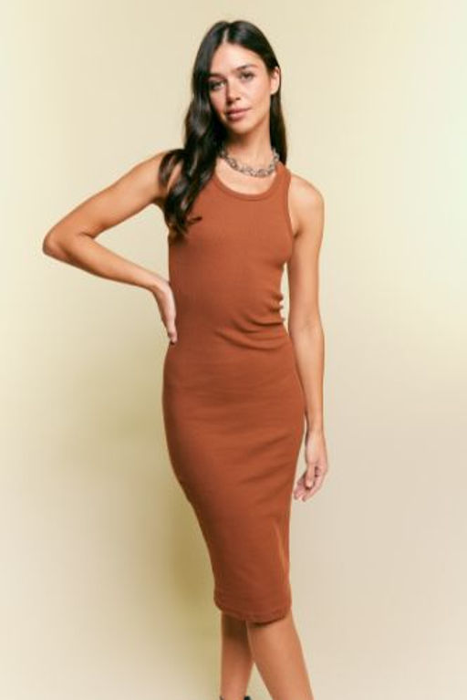 Bodycon Basic Halter Yaka Pamuklu Ask?l? Midi Elbise