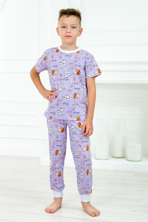 Пижама подростковая из футболки и брюк из кулирки Фламинго - Амадэль фото 5