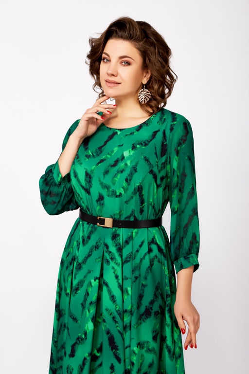Платье Swallow 806.1 малахит/черный принт розы фото 4