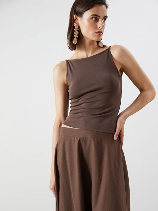 Halter Yaka Modal Kar???ml? Kad?n Atlet