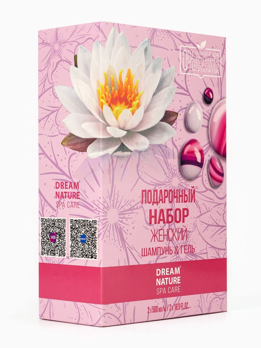 Подарочный набор женский DREAM NATURE SPA CARE лотос + густые и сильные волосы:  гель для душа и шам
