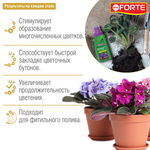 Компл. орг.-мин. удобр. "Bona Forte Здоровье" Для фиалок и бегоний фл.285мл