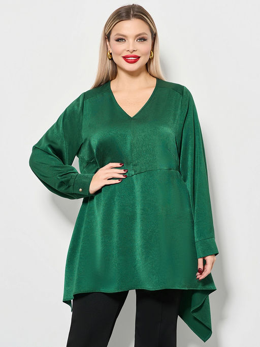 Блузка 0123-8а тёмно-зелёный - Aquarell фото 7
