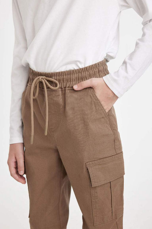 Брюки карго для мальчиков из габардина для джоггеров - Defacto фото 5