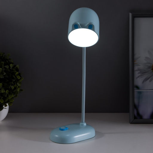 Лампа настольная RISALUX «Мими», светодиодная, 3 Вт, диммер, USB, голубая, 8×12.5×32 см