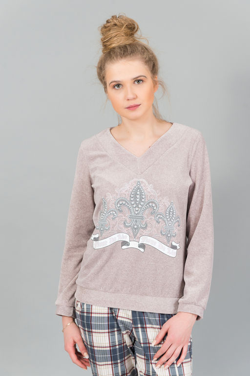 Женский домашний костюм с брюками и кофтой 178