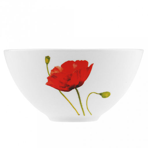 Пиала фарфоровая деколь "Алый мак" 550мл, д13,5см, h7,2см (Россия)