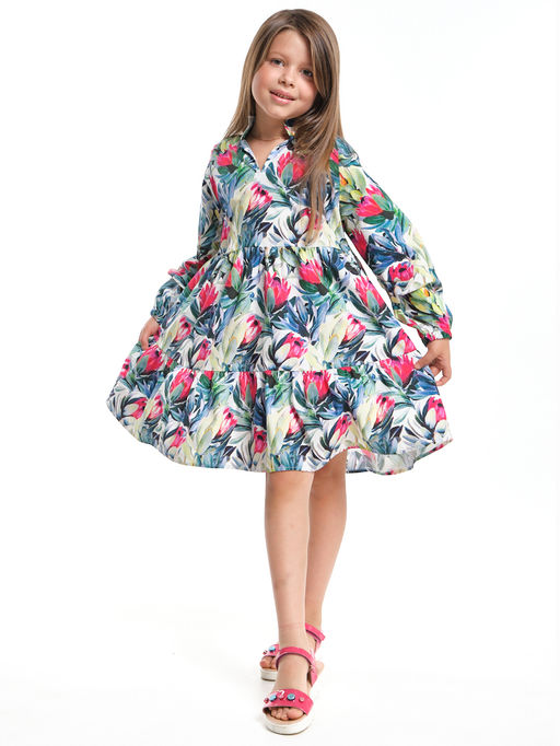 Платье нарядное хлопковое UD 7933 цветы Протея - Mini maxi фото 5