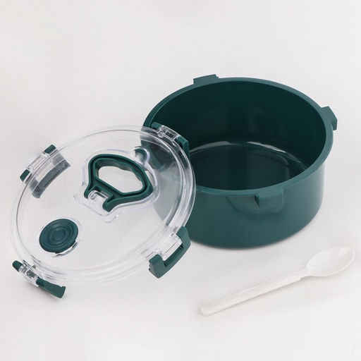 Ланч-бокс в школу, контейнер для еды «Антрима», 1.1 л, с ложкой, 17.5×17.5×8.5 см, пластик, зелёный