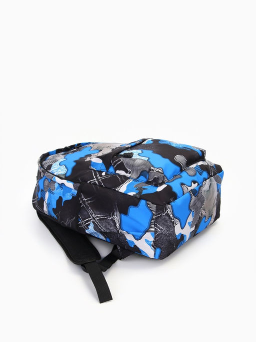 Рюкзак школьный на молнии, с карманами, с абстрактным принтом, размер 30?13?42 см, с принтом, чёрный