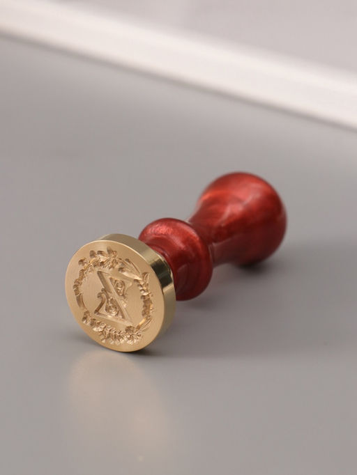 Печать для сургуча с пластиковой ручкой «Венок с буквой Z», 2.5×2.5×6.3 см