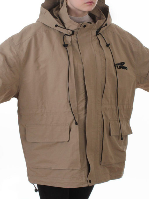 3096 DK. BEIGE Куртка демисезонная женская (100% гр. холлофайбер) - Фабричный китай фото 2