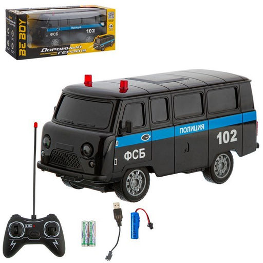 Р/У на аккумул. "УАЗ Буханка. ФСБ" (IT110716) свет, резиновые покрышки, в коробке 35*13,5*14,5см
