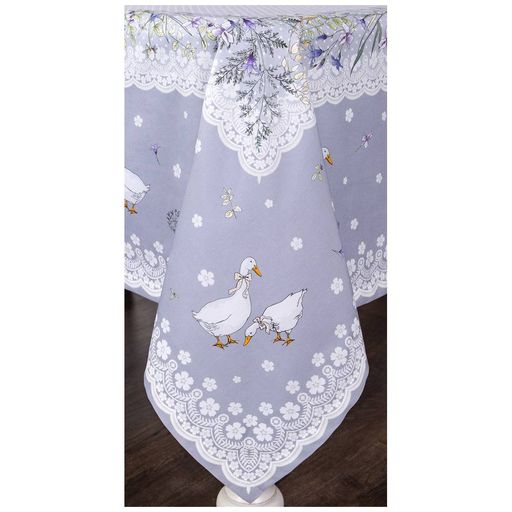 СКАТЕРТЬ ГУСИ ЛЕГАРД 160Х 220СМ ,СЕРЫЙ, 100 - Lefard фото 3